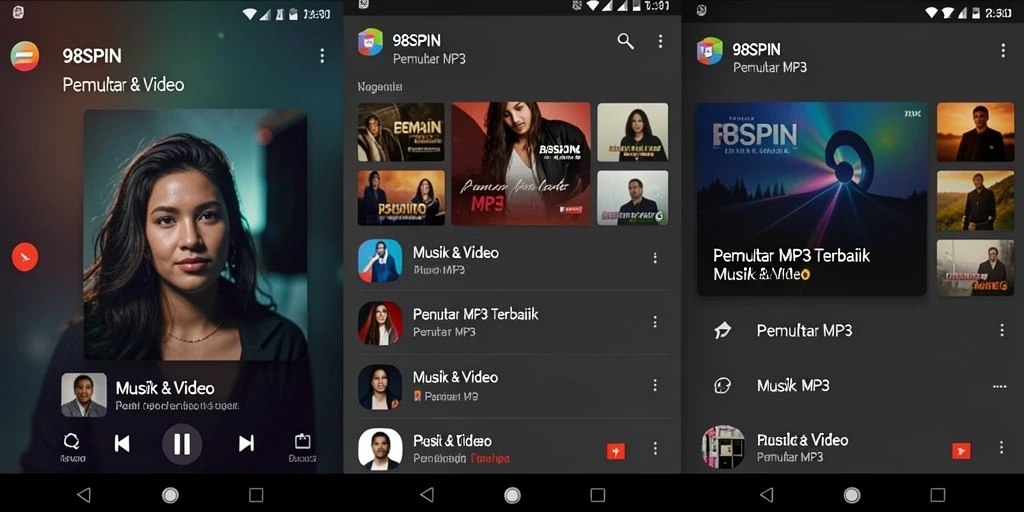 Tampilan antarmuka 98SPIN yang elegan dan fungsional.