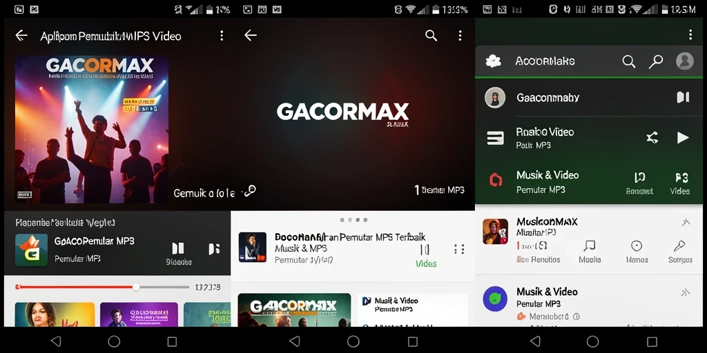 Antarmuka GACORMAX yang intuitif untuk Pemutar MP3.