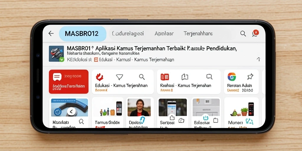 Antarmuka pengguna yang intuitif dan modern dari MASBRO12 untuk Kamus Terjemahan.